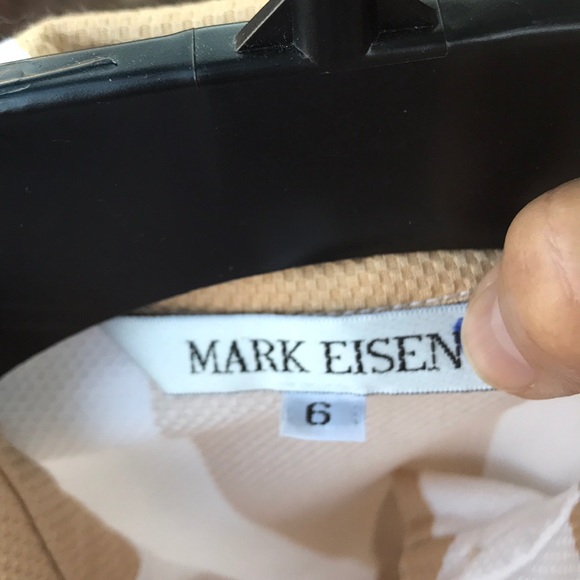 Designer Mark Eisen tan/white jacket w/pockets - Picture 5 of 7